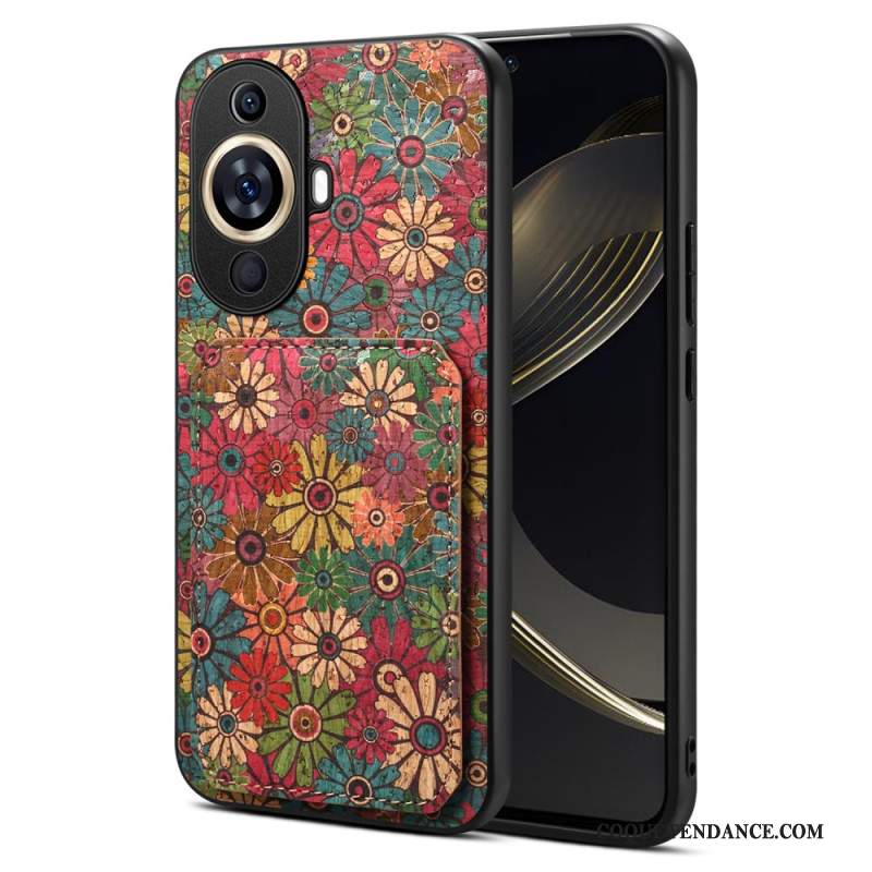 Coque Huawei Nova 11 Pro Porte-Cartes Motif Floral