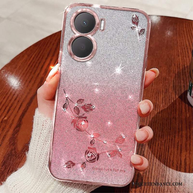 Coque Huawei Nova 12 SE Fleurs et Strass KADEM