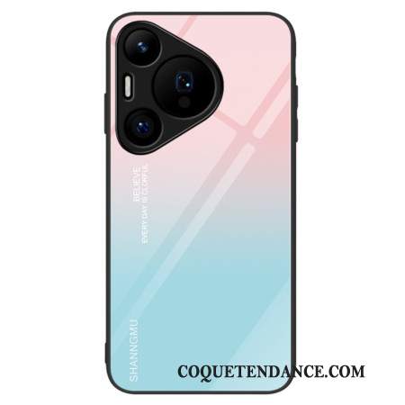 Coque Huawei Pura 70 Verre Trempé Dégradé Rose et Bleu