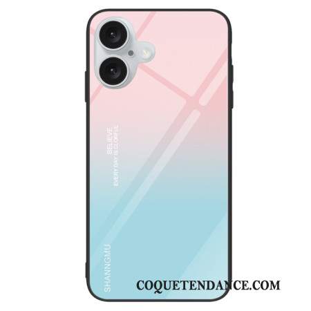 Coque Phone 16 Verre Trempé Dégradé Rose Bleu