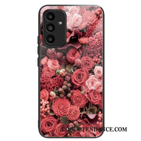 Coque Samsung Galaxy A15 5G / A15 Verre Trempé Fleurs Rouge et Roses