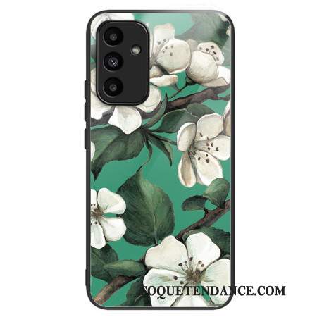 Coque Samsung Galaxy A15 5G / A15 Verre trempé Fleurs blanches