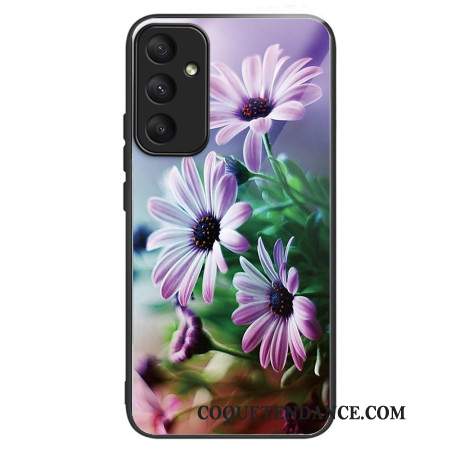 Coque Samsung Galaxy A55 5G Verre Trempé Chrysanthèmes Violets