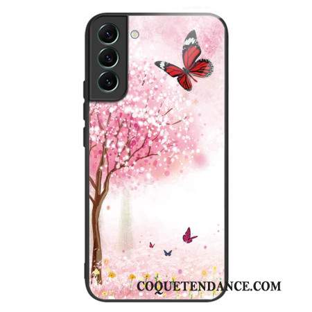 Coque Samsung Galaxy S24 5G Verre Trempé Cerisiers en Fleurs