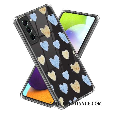 Coque Samsung Galaxy S24 Plus 5G Coeurs Jaunes et Bleus