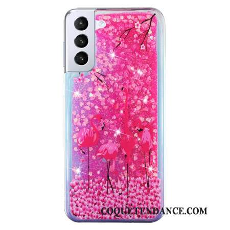 Coque Samsung Galaxy S24 Plus 5G Paillettes Liquides Oiseau