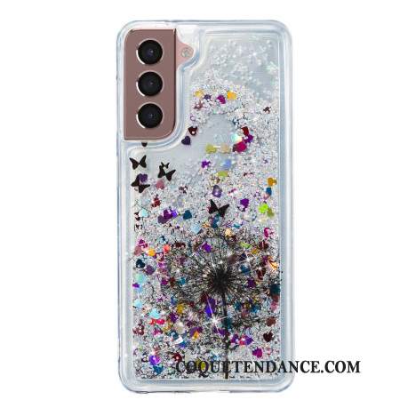 Coque Samsung Galaxy S24 Plus 5G Paillettes Liquides Pissenlit