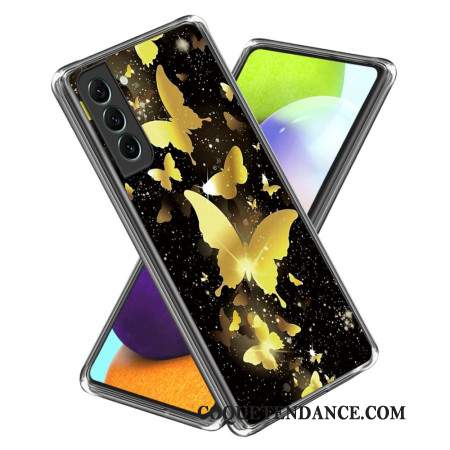 Coque Samsung Galaxy S24 Plus 5G Papillons Dorés