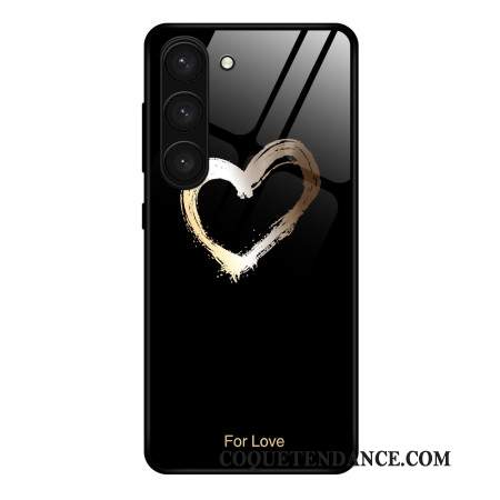 Coque Samsung Galaxy S24 Plus 5G Verre Trempé Coeur Noir