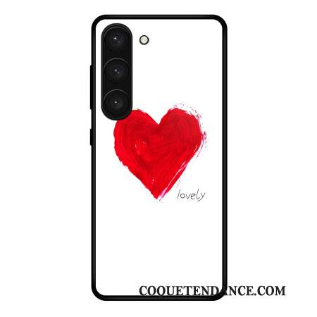 Coque Samsung Galaxy S24 Plus 5G Verre Trempé Coeur Rouge