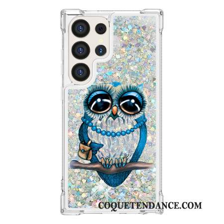 Coque Samsung Galaxy S24 Ultra 5G Paillettes Chouette