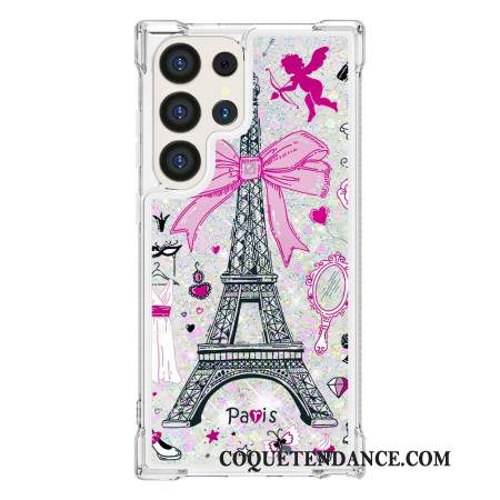 Coque Samsung Galaxy S24 Ultra 5G Paillettes Tour Eiffel