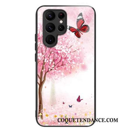 Coque Samsung Galaxy S24 Ultra 5G Verre Trempé Cerisiers en fleurs