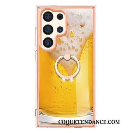 Coque Samsung Galaxy S24 Ultra 5G avec Anneau-Support Bière