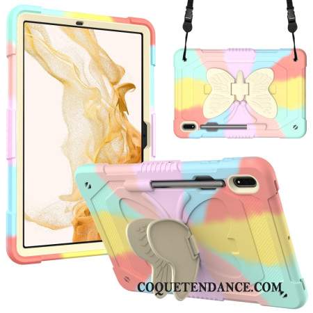 Coque Samsung Galaxy Tab S9 Support Papillon et bandoulière