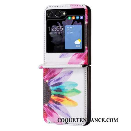 Coque Samsung Galaxy Z Flip 5 Fleur Aquarelle