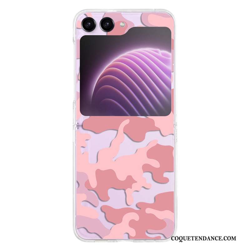 Coque Samsung Galaxy Z Flip 5 Transparente Motif Camouflage