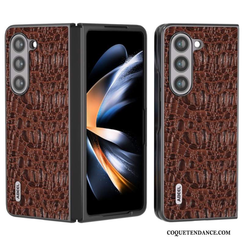 Coque Samsung Galaxy Z Fold 5 Style Peau de Crocodile ABEEL