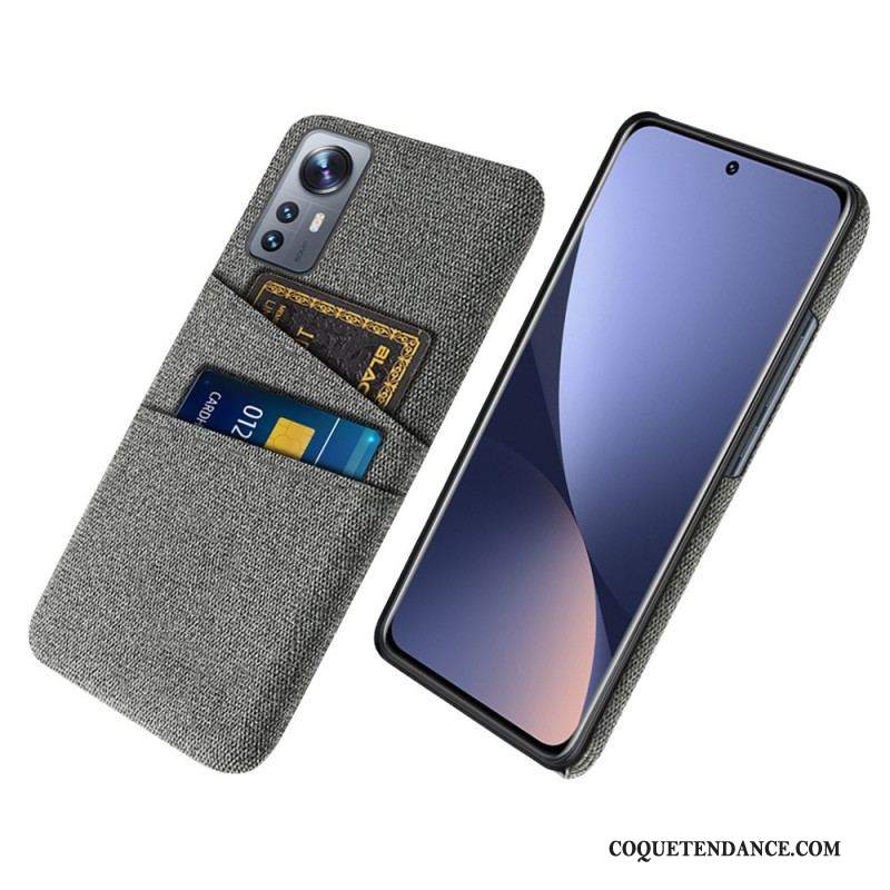 Coque Xiaomi 12 Pro Tissu avec Porte-Cartes