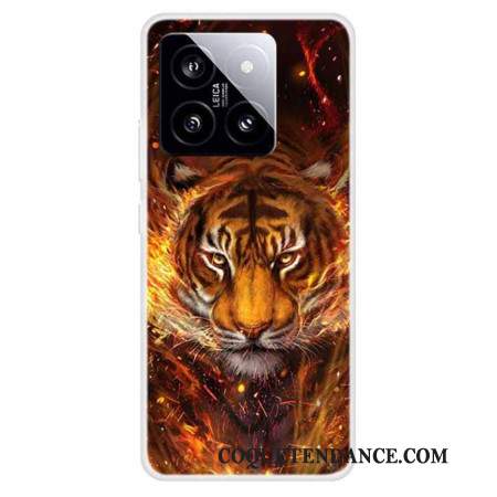 Coque Xiaomi 14 Tigre en flammes