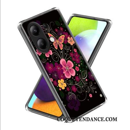 Coque Xiaomi Redmi Note 13 4G Fleurs et Papillons