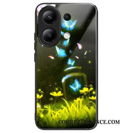 Coque Xiaomi Redmi Note 13 4G Verre Trempé Papillon Bouteille