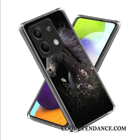 Coque Xiaomi Redmi Note 13 5G Cheval et Fleurs