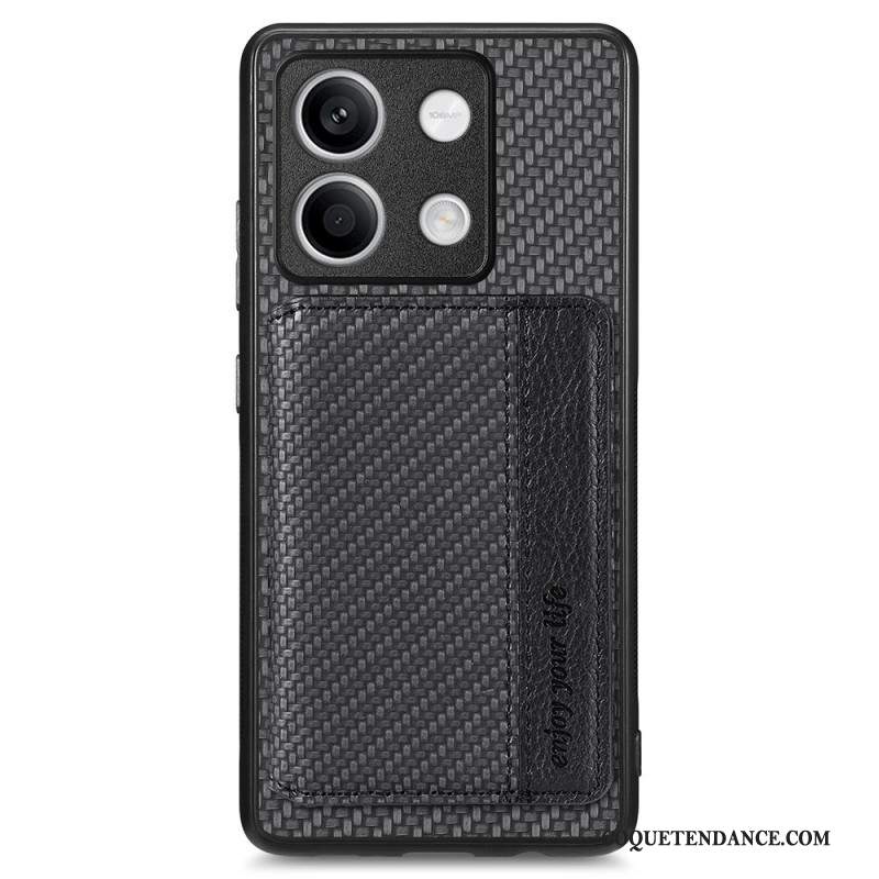 Coque Xiaomi Redmi Note 13 5G Texture Fibre Carbone Porte-Cartes