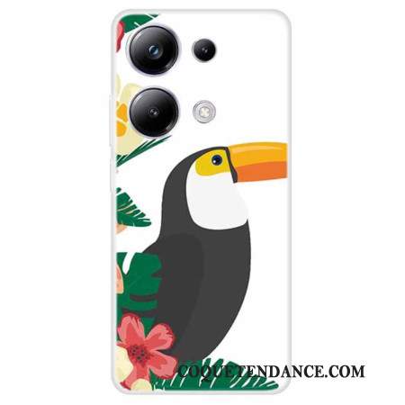 Coque Xiaomi Redmi Note 13 Pro 4G / Poco M6 Pro 4G Feuilles et Oiseau