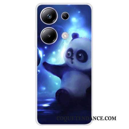 Coque Xiaomi Redmi Note 13 Pro 4G / Poco M6 Pro 4G Panda sur Fond Bleu