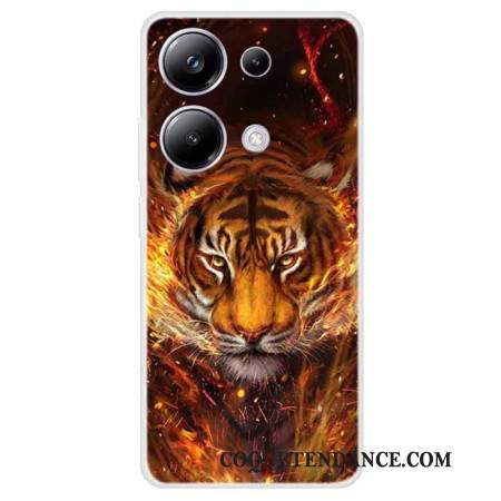 Coque Xiaomi Redmi Note 13 Pro 4G / Poco M6 Pro 4G Tigre en Flammes