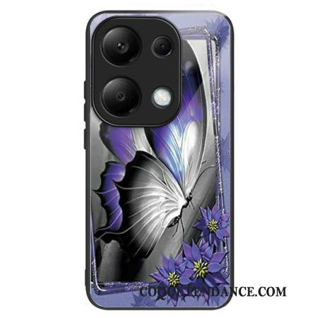 Coque Xiaomi Redmi Note 13 Pro 4G / Poco M6 Pro 4G Verre Trempé Papillon Violet