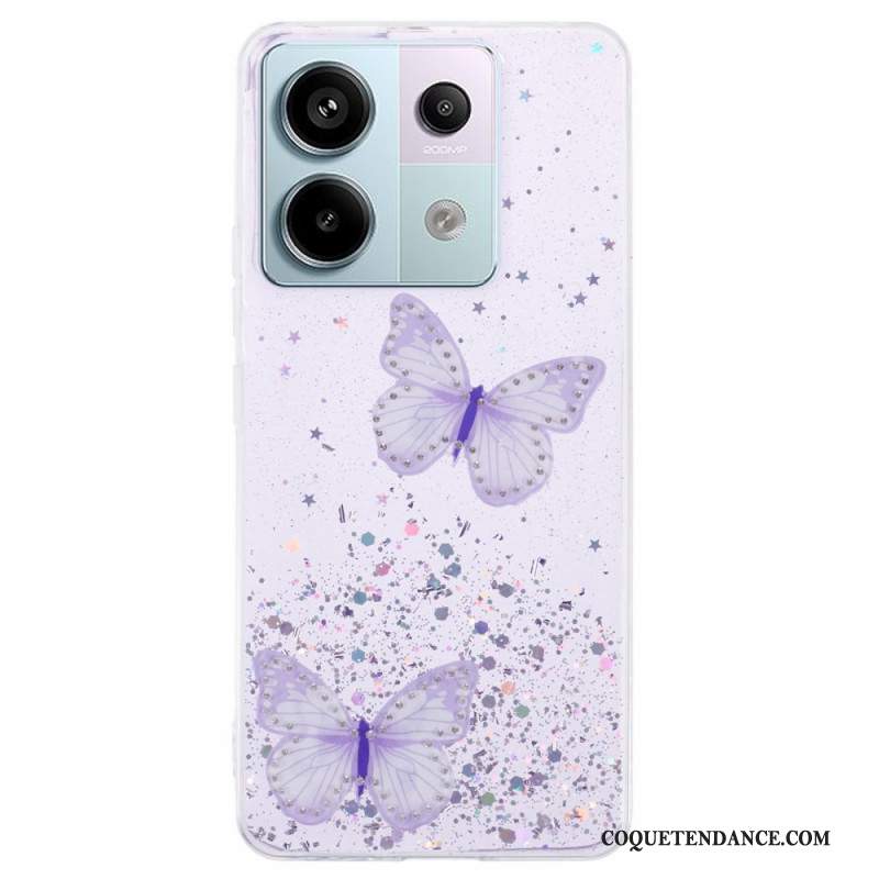 Coque Xiaomi Redmi Note 13 Pro 5G / Poco X6 5G Paillettes Papillons