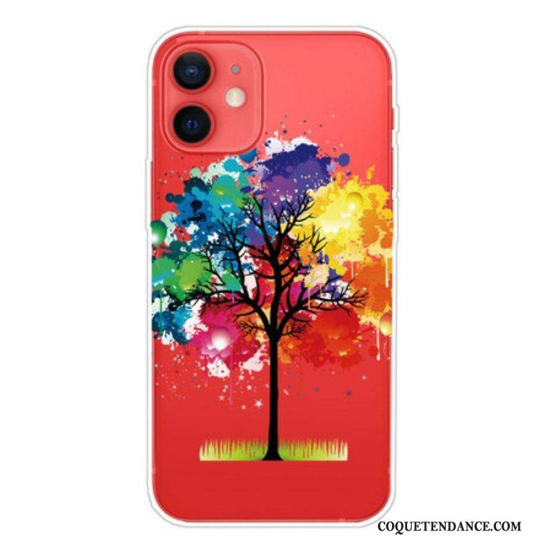 Coque iPhone 13 Mini Transparente Arbre Aquarelle