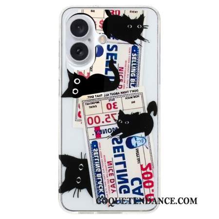 Coque iPhone 16 Chats Noir