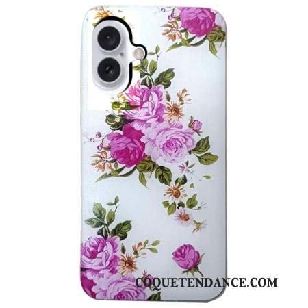 Coque iPhone 16 Fleurs Roses