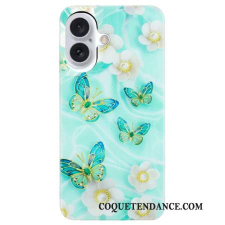 Coque iPhone 16 Fleurs et Papillons