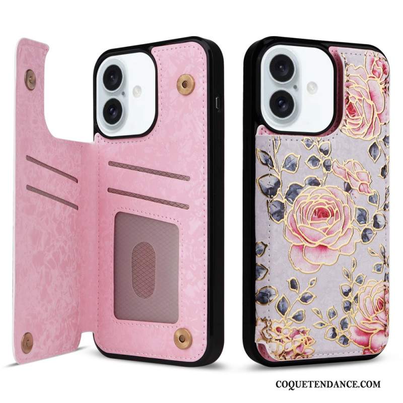 Coque iPhone 16 Plus Protection RFID Florale