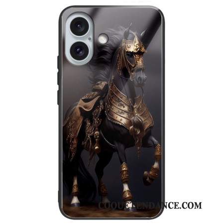 Coque iPhone 16 Plus Verre Trempé Cheval Masqué