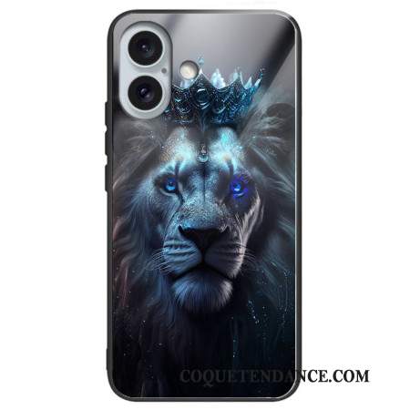 Coque iPhone 16 Plus Verre Trempé Lion Bleu