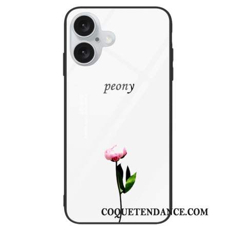 Coque iPhone 16 Plus Verre Trempé Pivoine