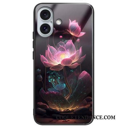 Coque iPhone 16 Plus Verre trempé Lotus Rose