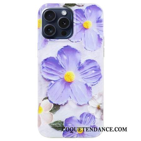 Coque iPhone 16 Pro Fleurs Violettes