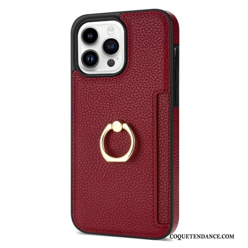 Coque iPhone 16 Pro Max Effet Cuir Anneau