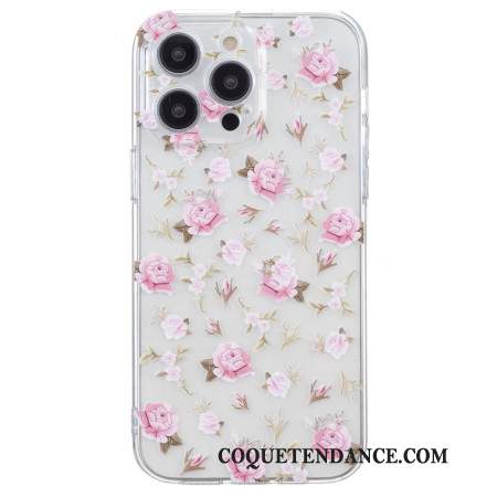 Coque iPhone 16 Pro Max Motif Floral Rose