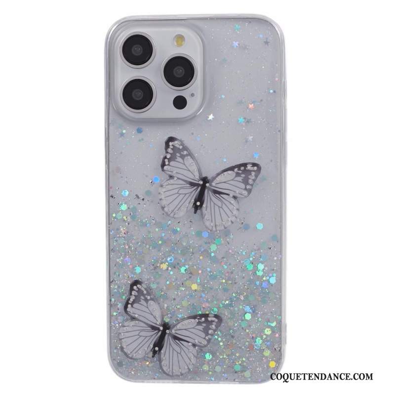 Coque iPhone 16 Pro Max Papillons Scintillants