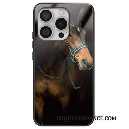 Coque iPhone 16 Pro Max Verre Trempé Cheval Imprimé