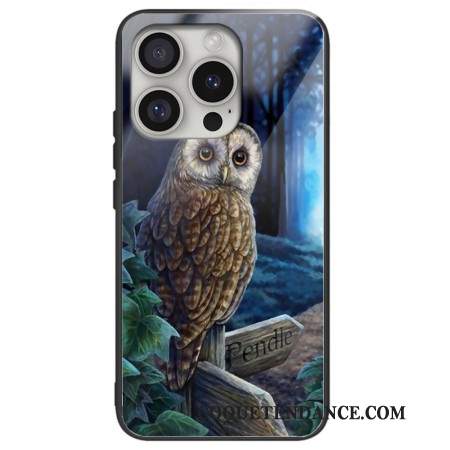 Coque iPhone 16 Pro Max Verre Trempé Chouette en Forêt