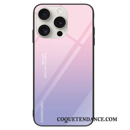 Coque iPhone 16 Pro Max Verre Trempé Dégradé Rose Violet