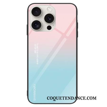 Coque iPhone 16 Pro Max Verre Trempé Dégradé Rose et Bleu